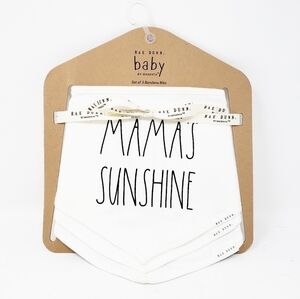 RAE DUNN bib set bandana Mama's Sunshine Hello World newborn